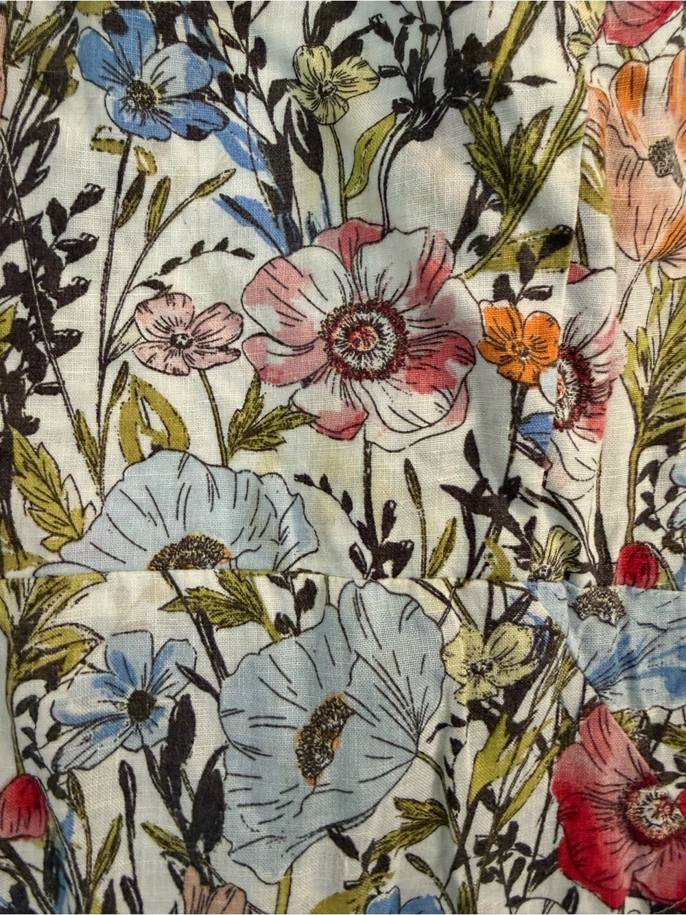 J.Jill Love Linen Floral Sleeveless 100% Linen Dress Pockets M - Picture 2 of 6